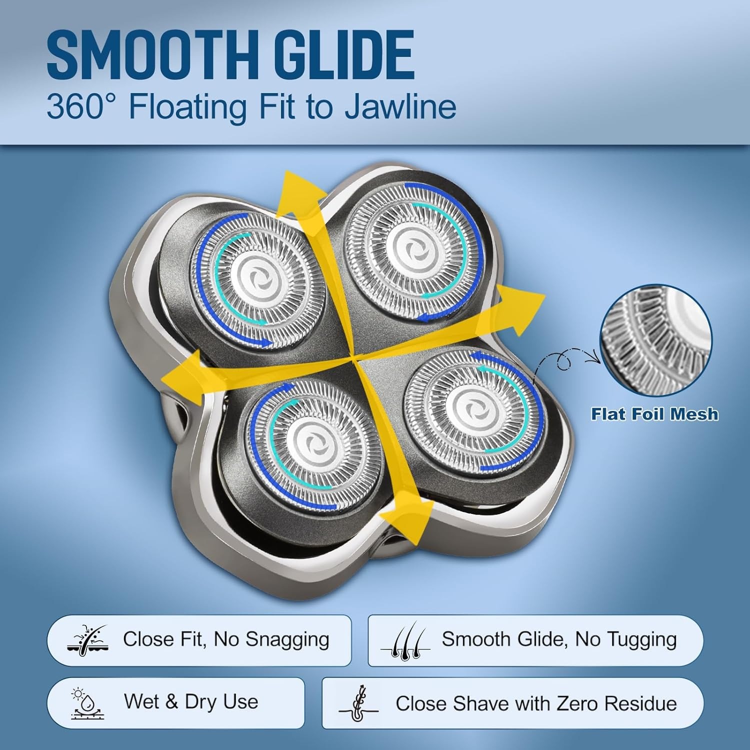 Electric Shaver Rotary - Lame di ricambio per rasoio, 4