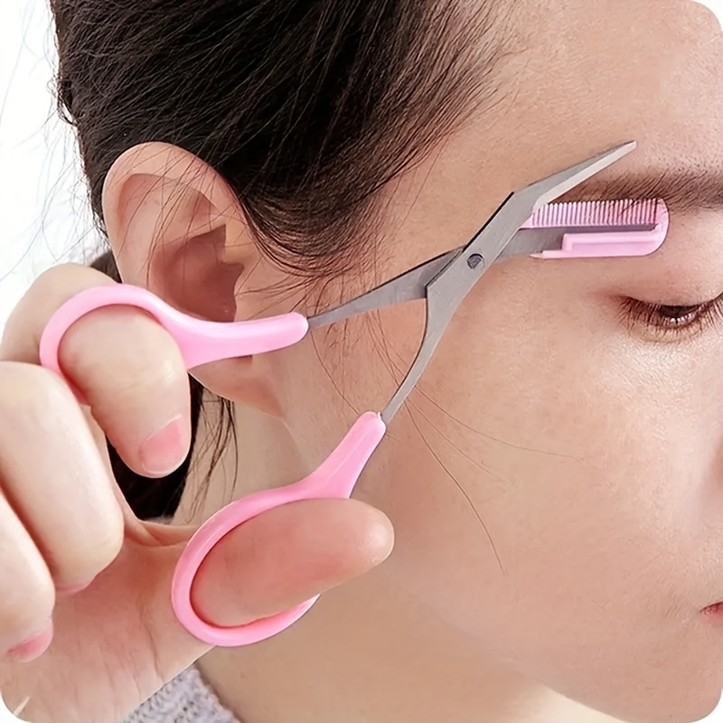 Men'S Grooming Eyebrow Shape - Forbici per Sopracciglia con Pettine, Strumento