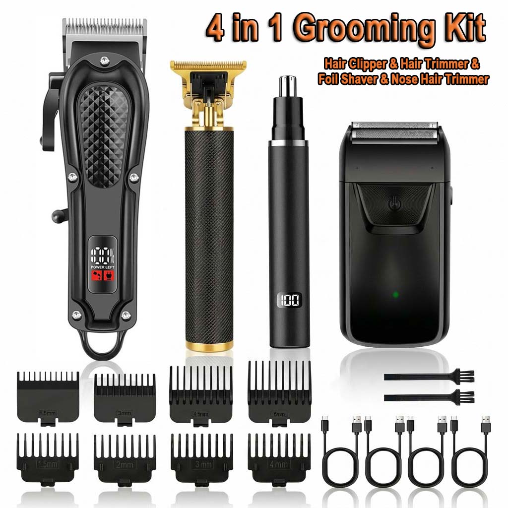 Electric Shaver Rotary - Set tagliacapelli da uomo 4 in