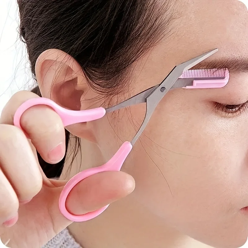 Men'S Grooming Eyebrow Shape - Forbici per Sopracciglia con Pettine, Strumento