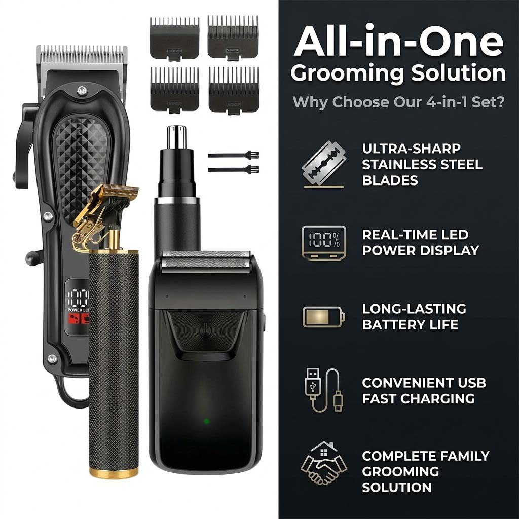 Set tagliacapelli da uomo 4 in - Electric Shaver Rotary recensione e prezzo