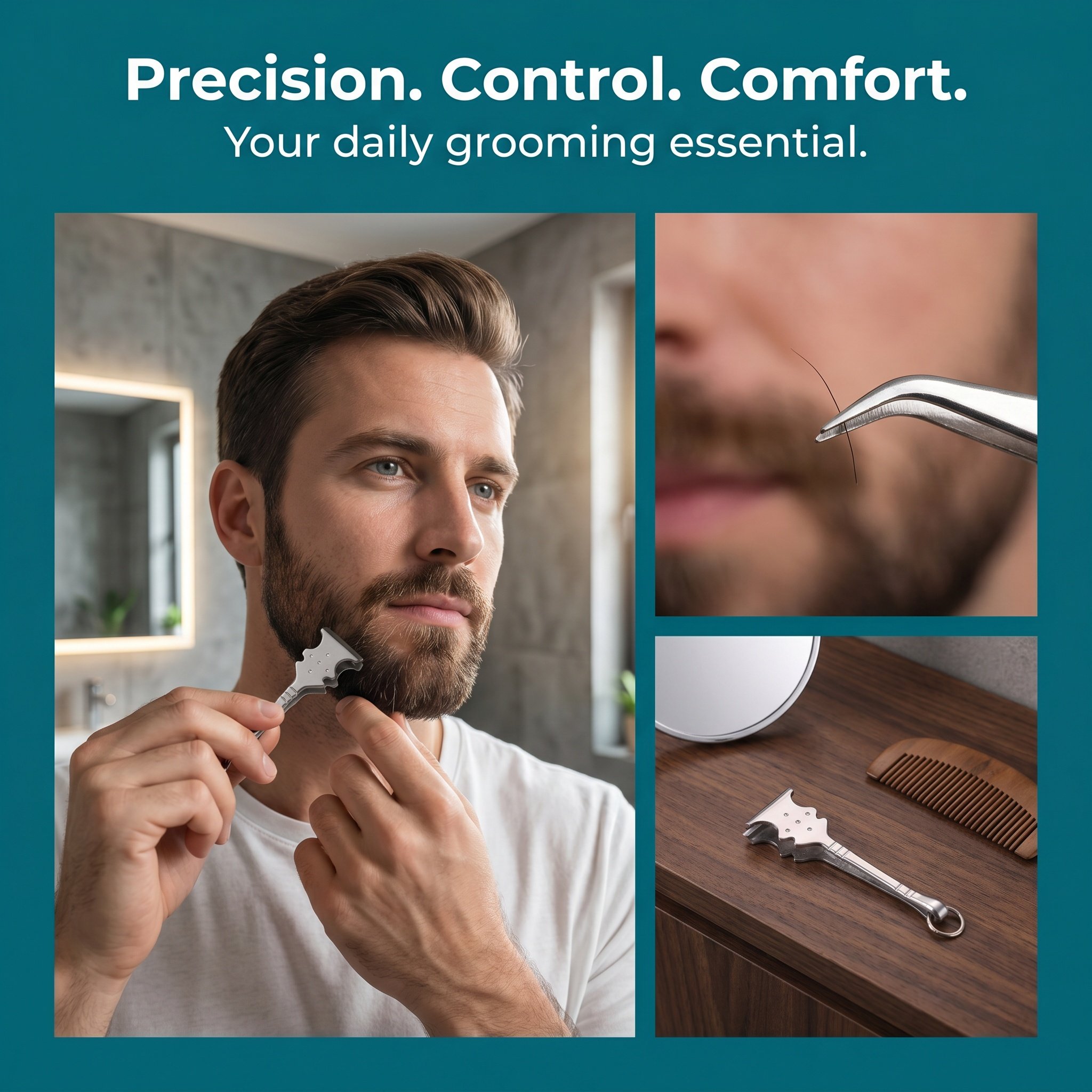 Pinzette per Barba a Forma di  - Men'S Grooming Eyebrow Shape recensione e prezzo
